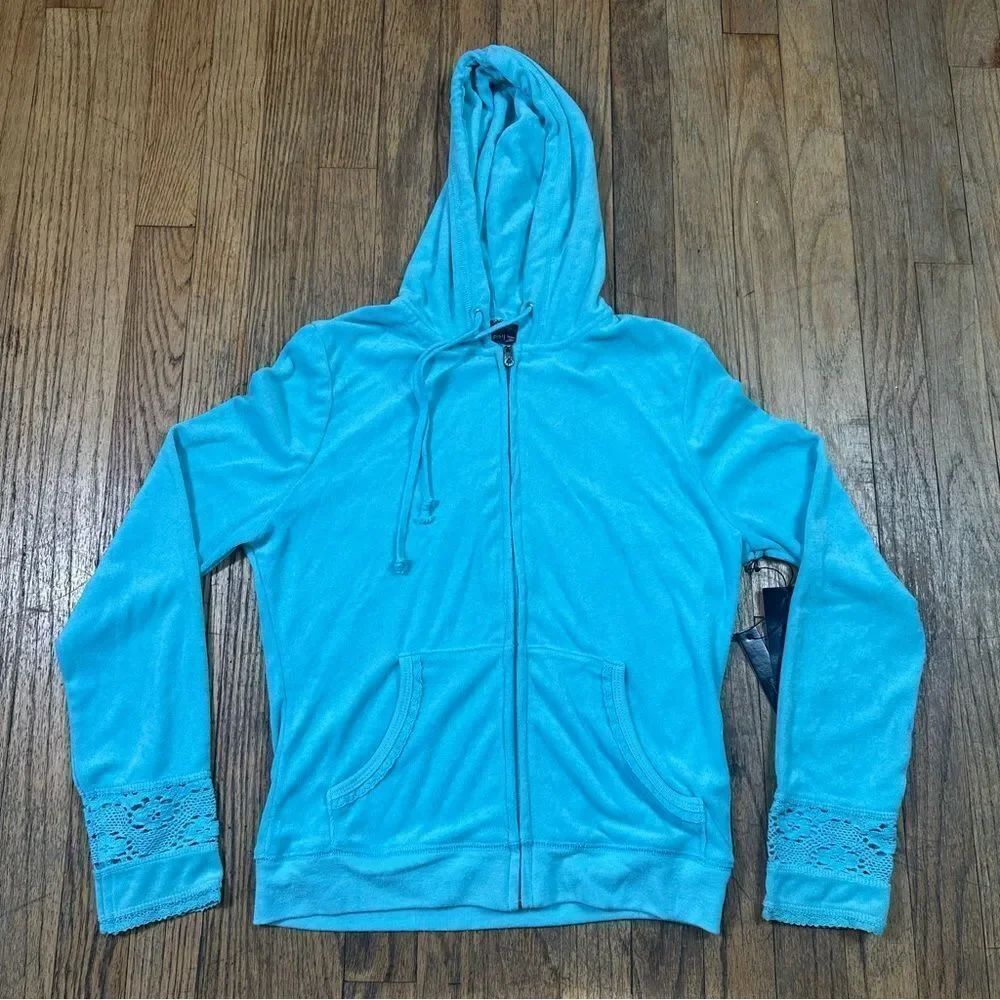 BCBGMaxAzria Light Blue Hooded Jacket